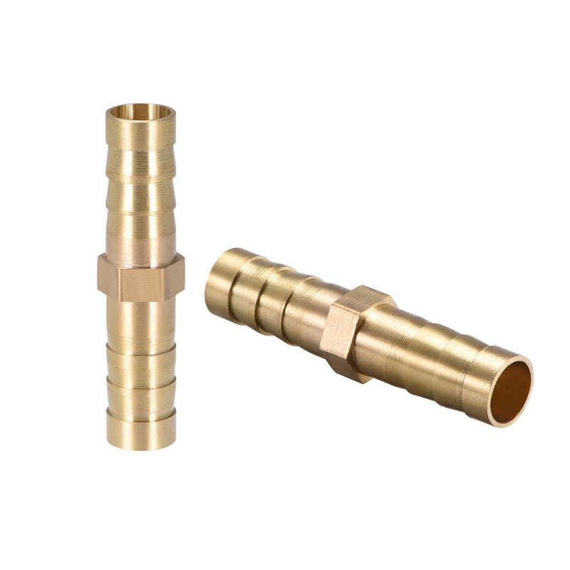 uxcell 8mm or 5/16" ID Brass Barb Splicer Fitting,Straight Barb Hose Fitting Air Gas Water Fuel,2pcs - NewNest Australia