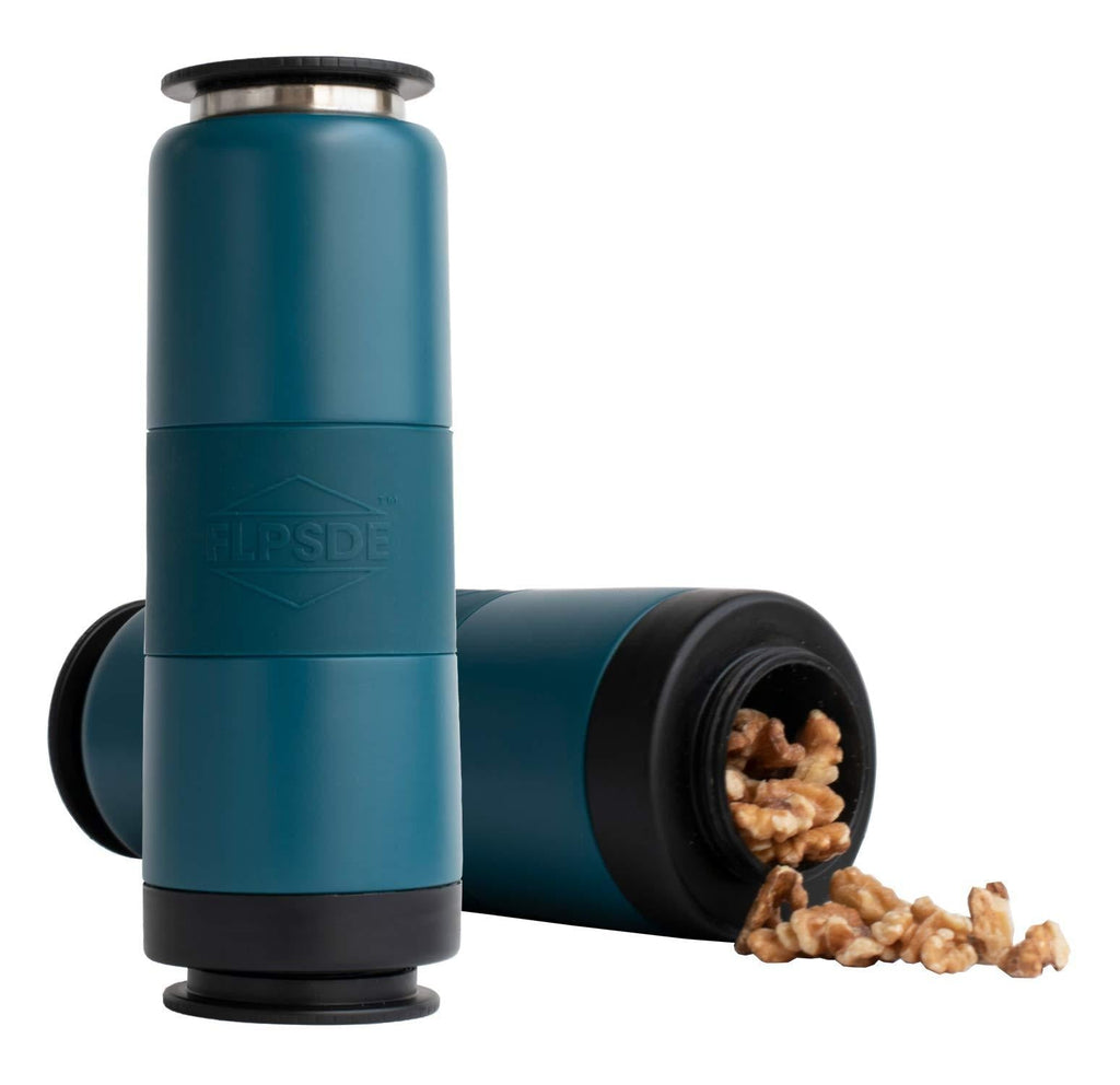 NewNest Australia - FLPSDE Dual Chamber Water Bottle | Drink+Snacks | Vacuum Insulated Stainless Steel | Made for Adventure Ocean View 