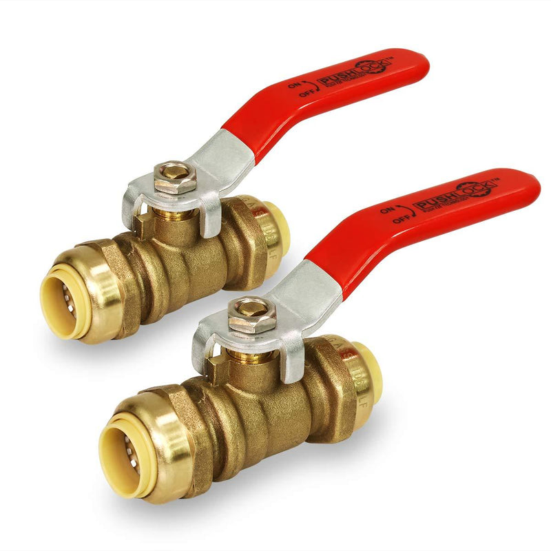 Supply Giant VQCW12-2 Full Port fit Ball Valve Water Shut Off Push to Connect PEX,Copper, CPVC, 1/2 Inch, Brass Pack of 2, 1/2 1/2 in. - NewNest Australia