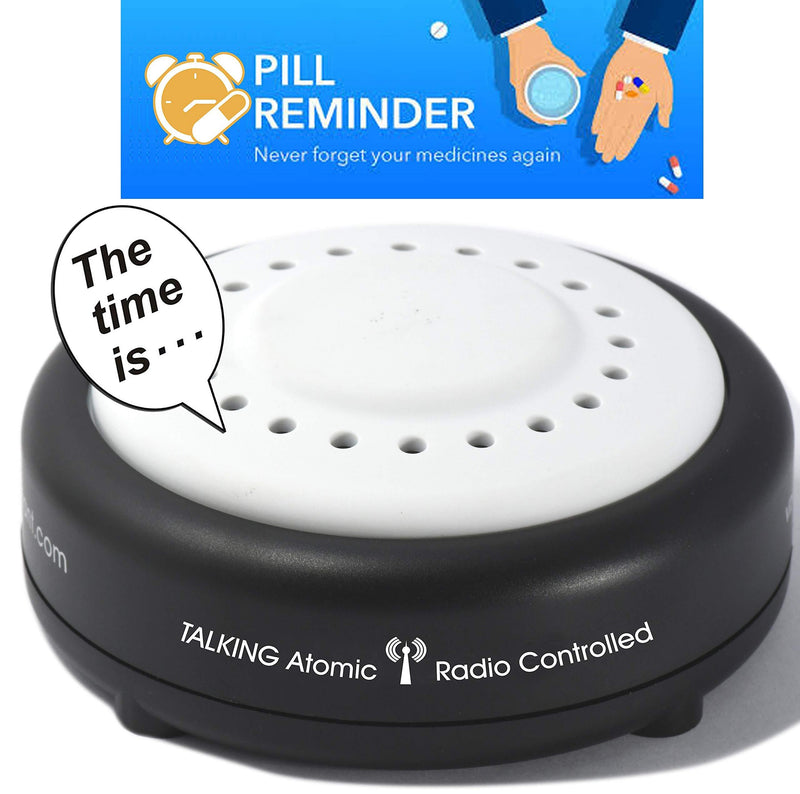 NewNest Australia - Atomic Talking Alarm Clock – 8 Wake up or Pill Reminder Alarm Clock (an Option for Talking Watch) perfect for vision impaired, elderly or blind by 5 Senses (1623) 