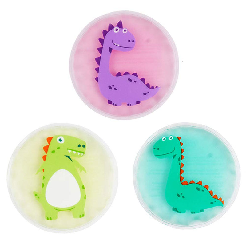 Hilph®Kids Ice Pack for Boo Boos, 3 Pack Gel Ice Pack for Children's Injuries, Swelling, Fever, Wisdom Teeth, First Aid - 4.52"x4.52" A-3 Dinosaurs - NewNest Australia