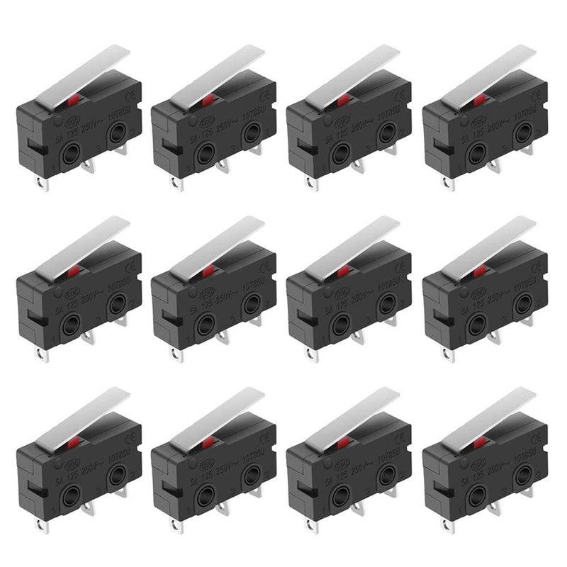 MUZHI SPDT 1NO 1NC Hinge Lever Momentary Push Button Micro Limit Switch AC 5A 125V 250V 3 Pins 12 Pcs 4 - NewNest Australia