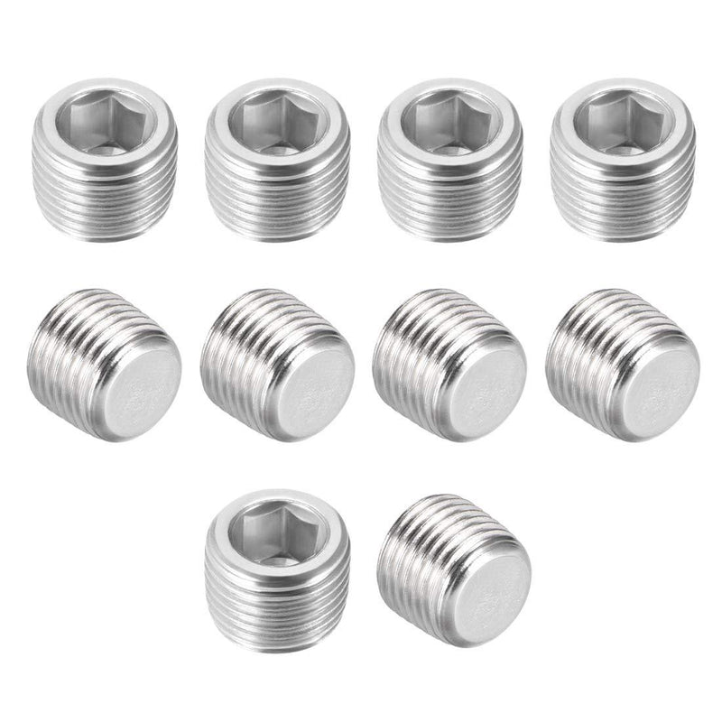 uxcell Iron Hex Socket Pipe Fitting, G1/8 Male Thread Hose Adapter Connector, for Garden Pipe Pneumatic Solenoid Valve, 10Pcs - NewNest Australia