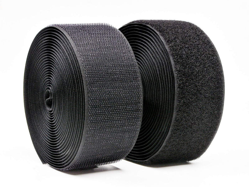 Vkey 50mm(2") Width 5 Meters Sew-On Hook and Loop Fastener Tape Tape Nylon Strips Fabric Non-Adhesive Back Black 5CM*5M - NewNest Australia