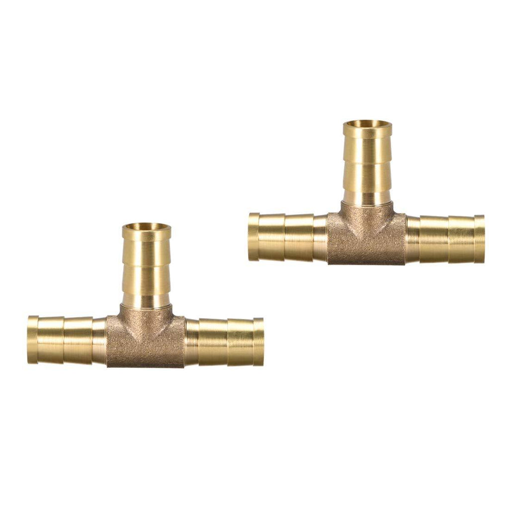 uxcell 10mm or 3/8 inches ID Brass Barb Splicer Fitting,T-Shaped 3 Ways,Barb Hose Fitting Air Gas Water Fuel,Barbed Tee Connector,2pcs - NewNest Australia
