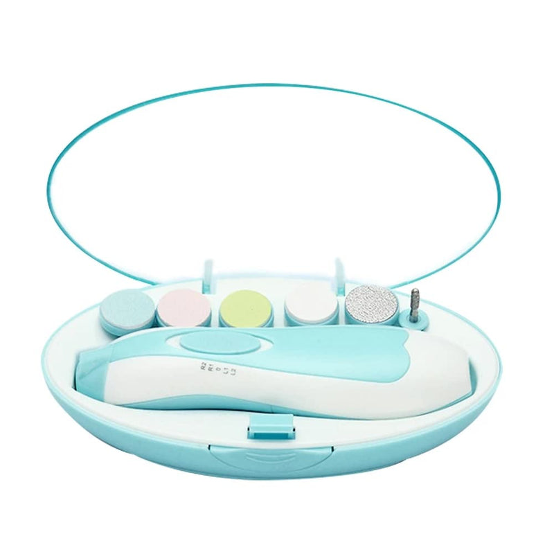 Electric Nail File Drill for Baby No Sharp Claws Hurt, 6 in 1 Safety Cutter Trimmer Clipper for Toes and Fingers (Blue) - NewNest Australia