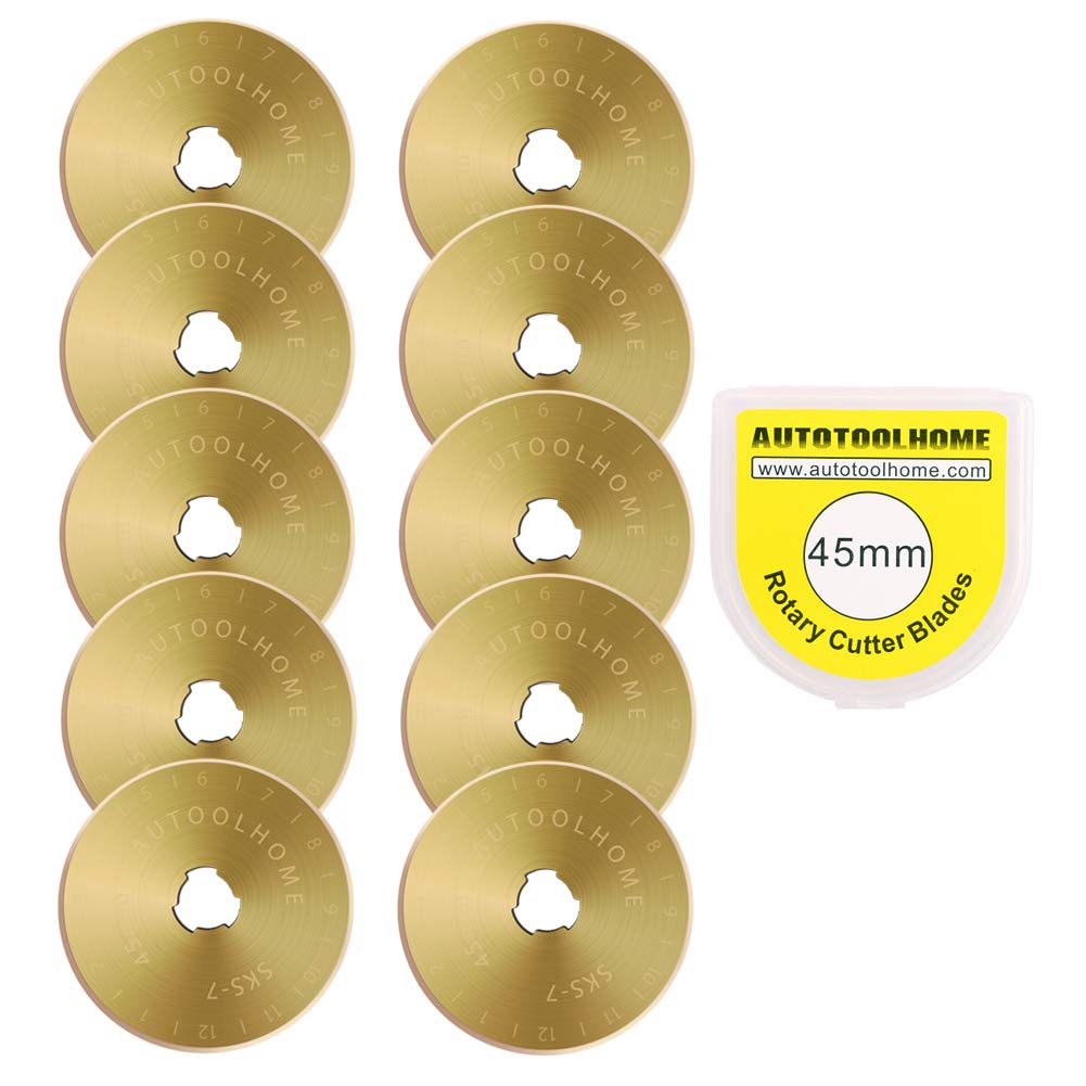 Titanium Coated Rotary Cutter Blades 45mm 10 Pack Replacement Blades Quilting Scrapbooking Sewing Arts Crafts,Sharp and Durable - NewNest Australia