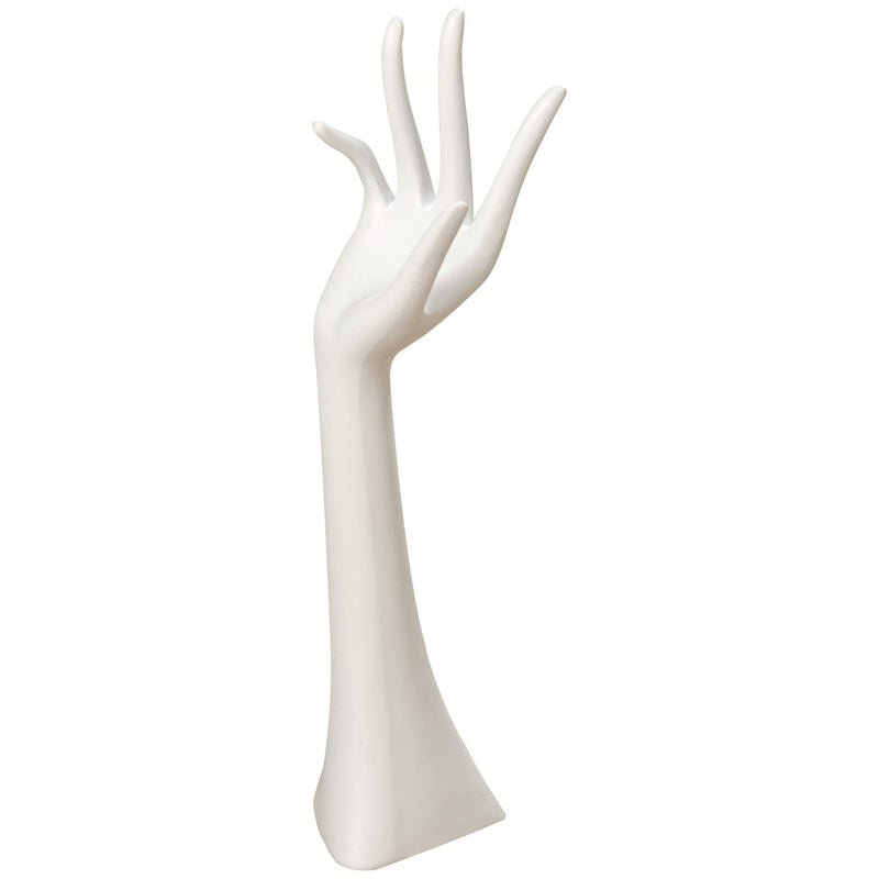 NewNest Australia - WHW Whole House Worlds Organizer Hand, Jewelry and Eye Glasses Holder Stand, Display, Dresser Top or Vanity Piece, White, Sculptural, Artisan Cast Poly Resin, Approximately 14 Inches Tall 