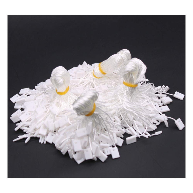 7" 1000 Pcs Hang Tag Nylon White String Snap Lock Pin Loop Fastener Hook Ties White Hang Tag String with Push Locker String Snap Lock White Tag Strings - NewNest Australia