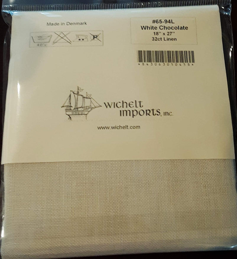 Wichelt Permin Premium Cross Stitch Linen 32 Count White Chocolate 18" x 27" - NewNest Australia