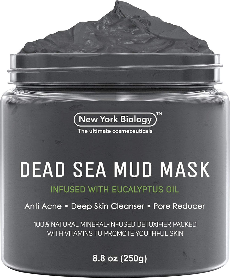 New York Biology Dead Sea Mud Mask for Face and Body Infused with Eucalyptus - Spa Quality Pore Reducer for Acne, Blackheads and Oily Skin - Tightens Skin for A Healthier Complexion - 8.8 oz 8.8 Ounce (Pack of 1) - NewNest Australia