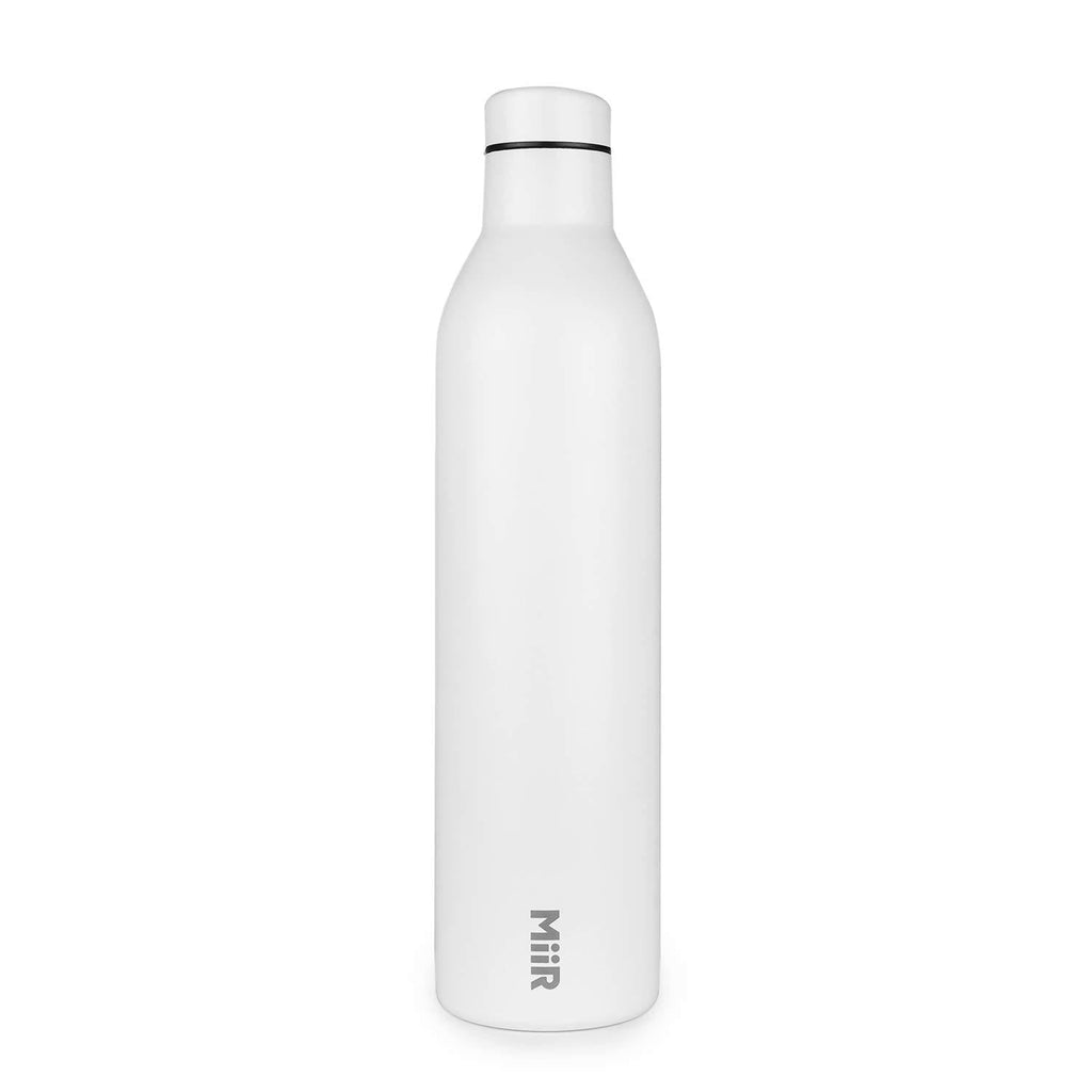 NewNest Australia - MiiR Insulated Wine Bottle - 750ml (25.3oz) Double Wall, Vacuum Insulated Bottle for Wine or Water with Leak Proof Lid for Camping, Picnics, BBQ and Home White 