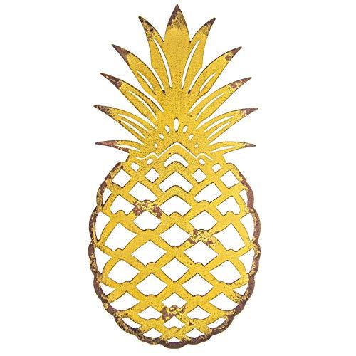 NewNest Australia - Everydecor Yellow Pineapple Metal Wall Decor 