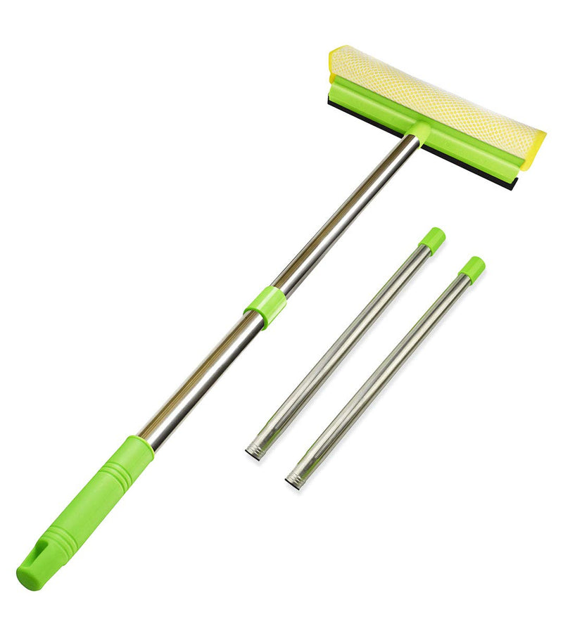 ITTAHO Multi-Use Window Squeegee, 2 in 1 Squeegee Window Cleaner with Long Extension Pole, Sponge Car Window Squeegee with 58" Long Handle for Gas Station, Glass,Shower,Outdoor High Window Cleaning - NewNest Australia
