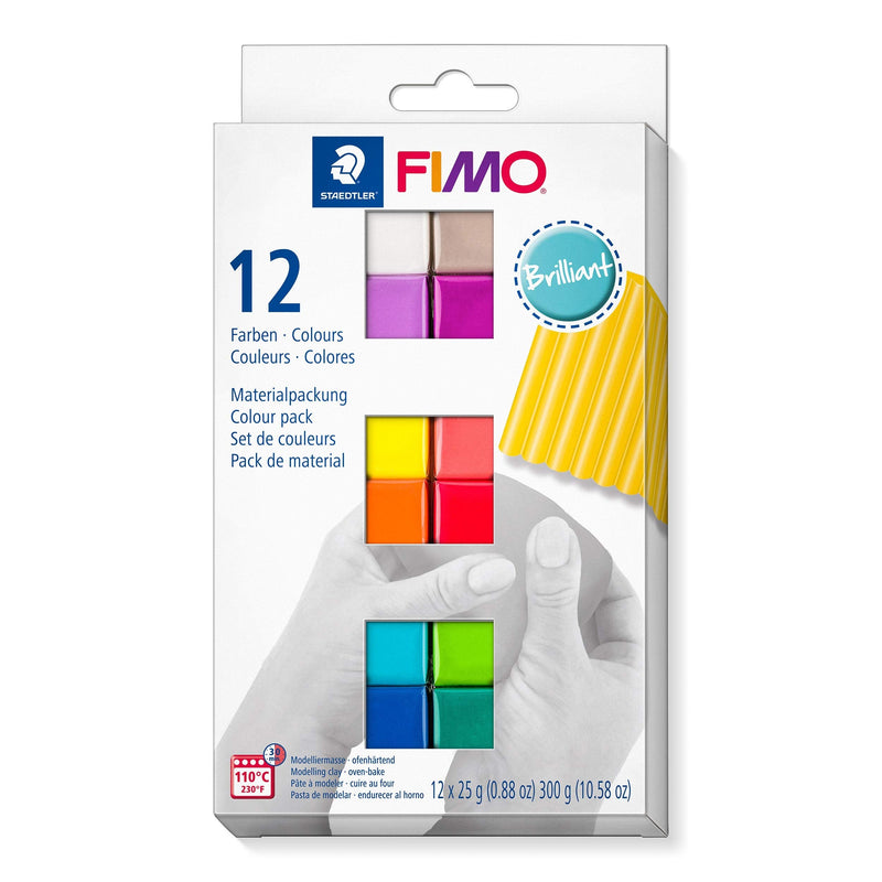 STAEDTLER 8023 C12-2 FIMO Soft Oven Hardening Modelling Clay 12 x 25 g Blocks - Brilliant Colours Brillant Colours - NewNest Australia