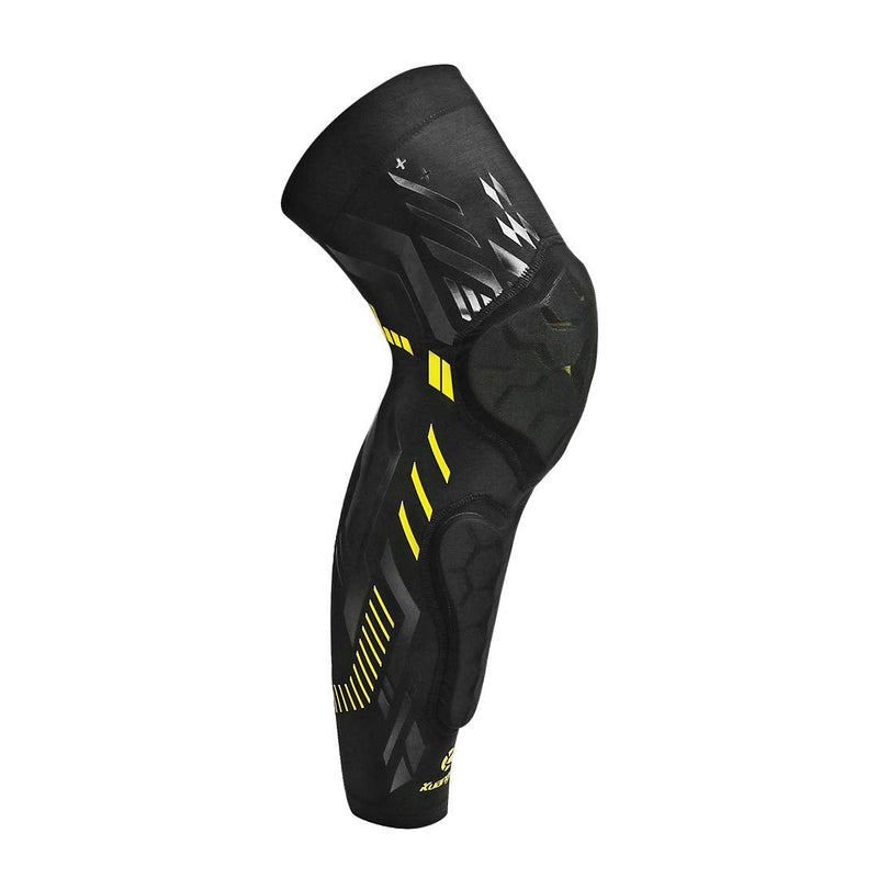Kuangmi Knee Pad Compression Leg Sleeve Soft Shin Guard for Basketball, Wrestling, Soccer, Volleyball, Sports, Daily Support- 1 Piece (XL, Black Yellow) X-Large - NewNest Australia