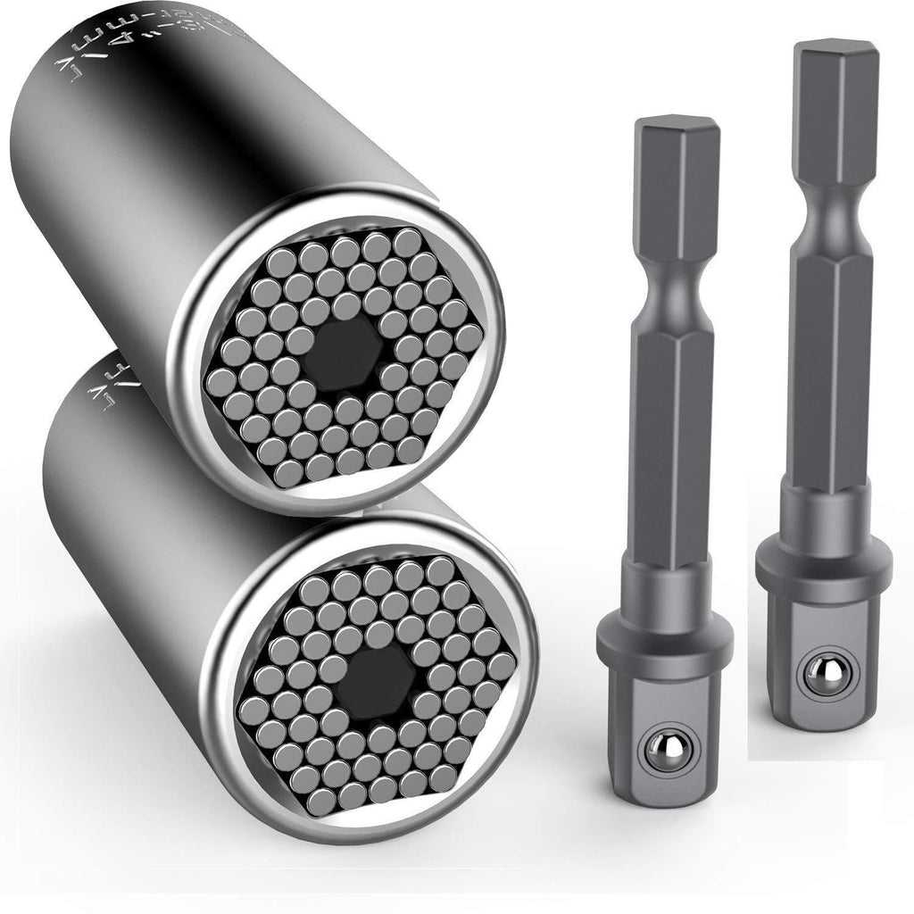 Universal Socket Grip Adapter LEBERNA 4 PCS | Multi Functional Sockets Set Ratchet Power Drill Bit Wrench 1/4"-3/4" (7mm-19mm) Professional Repair Tools Gifts for Dad Men Fathers Husband DIY Handyman 4 pcs Set - NewNest Australia