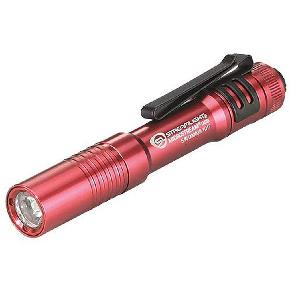 Streamlight 66605 250-Lumen MicroStream USB Rechargeable Pocket Flashlight, Red - NewNest Australia