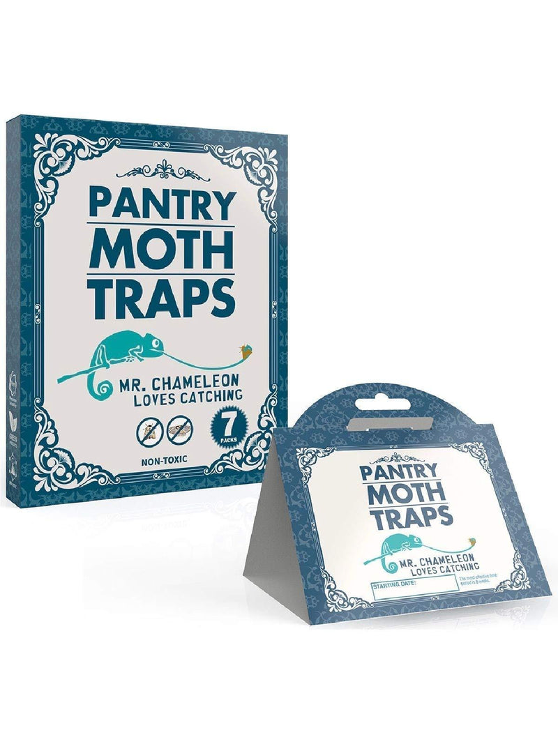 NewNest Australia - Mr.Chameleon Pantry Moth Traps with Pheromones Prime - Moth Protection - Sticky Glue Trap for Food and Cupboard Moths in Kitchen 7 Pack 