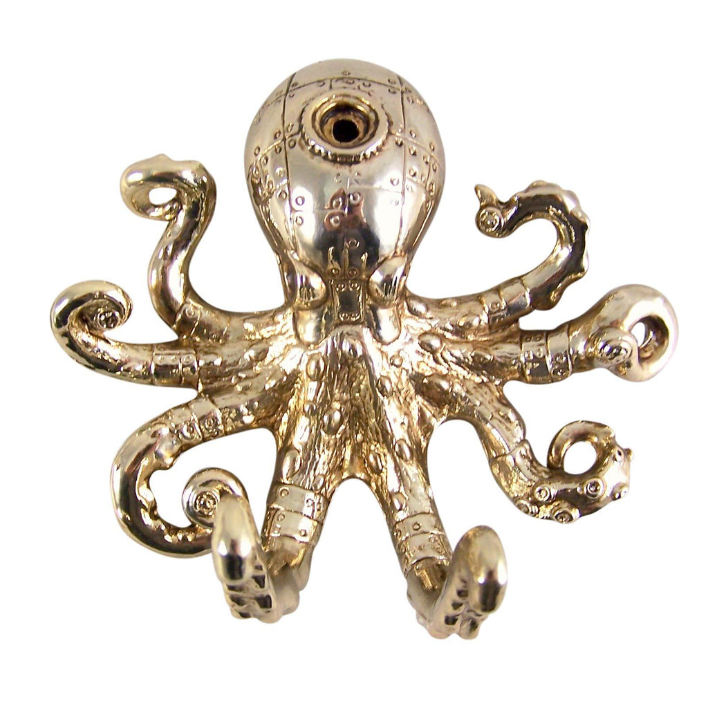 NewNest Australia - Antique Gold Tone Steampunk Octopus Wall Hook Figurine, 5 Inch 