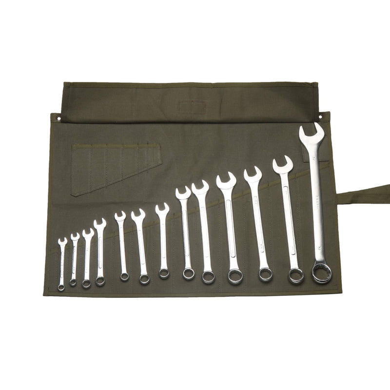 Bulltools BT 19-301/1 Dyed & Sand Washed 100% Cotton canvas 20 Pocket Heavy Duty Wrench and Tool Roll (1 Piece, Olive Drab) 1 Piece - NewNest Australia