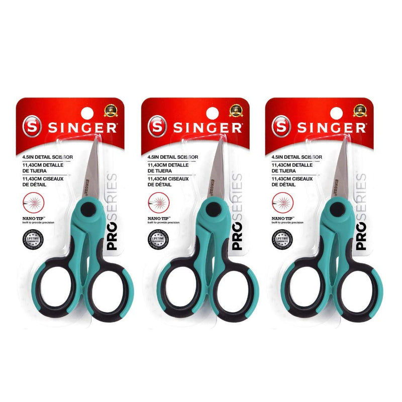 SINGER 00557 4-1/2-Inch ProSeries Detail Scissors with Nano Tip, 3 Pack 3-Pack - NewNest Australia