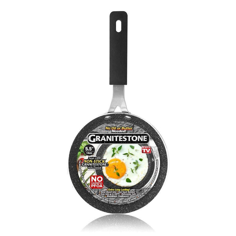 GRANITESTONE 2276 Egg Pan 5.5" inches Nonstick Novelty-Sized Eggpan with Rubber, Heat-Proof Handle, Dishwasher and Oven Safe, PFOA-Free Aluminum Cookware As Seen On TV - NewNest Australia