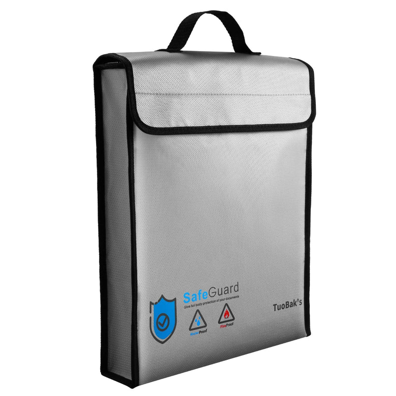TuoBak's Fireproof Document Bag,Fireproof Bag for Documents with Zipper, Document Bags 15.8”x 12.6”×3.1” for Valuables,Money,Jewelry, Documents,Tablet 15.8”x 12.6”×3.1” - NewNest Australia