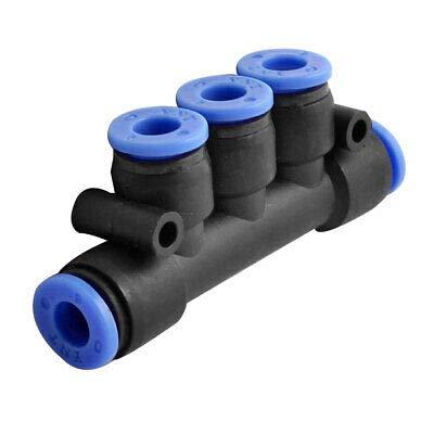 2 PCS – 1/4 (6mm) 5 Way Splitter Push in Connector Pneumatic Fittings Black - NewNest Australia