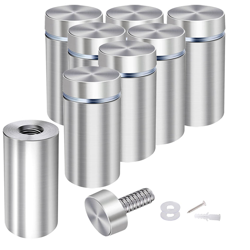 Osring 1in Dia x 2in Ln Wall Standoffs Stainless Steel Sign Standoff Holder, Brushed Nickel Screw Standoff Mount Glass Standoff Hardware for Acrylic Board and Sign Display, 8 Pack 1"x2" - NewNest Australia