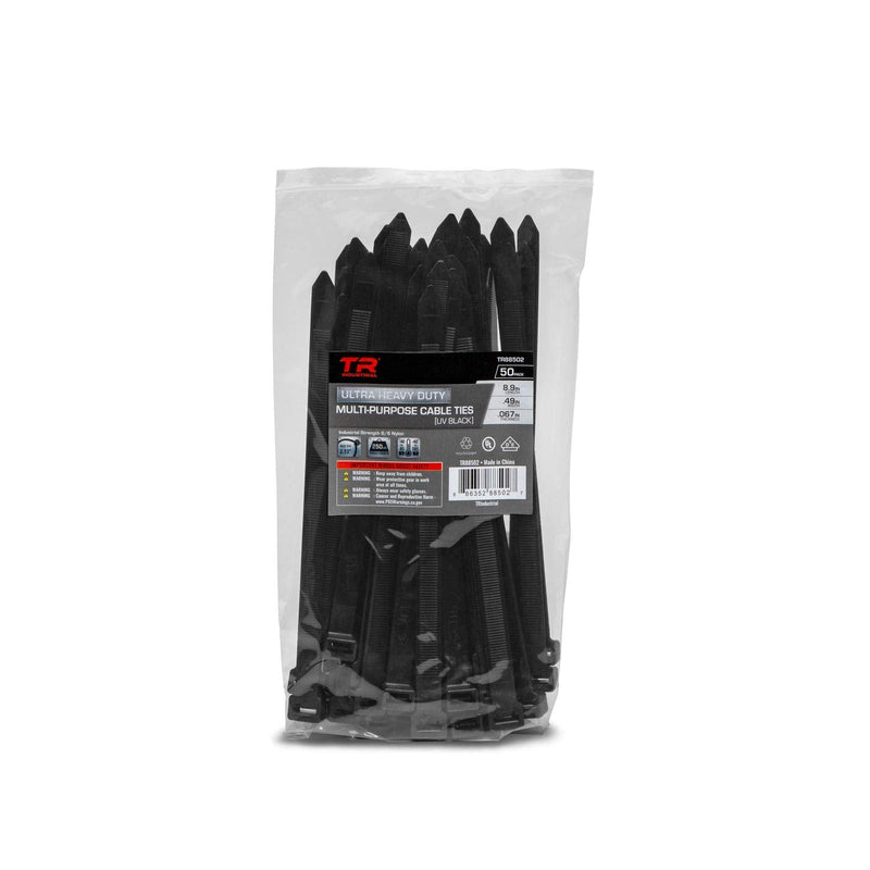 TR Industrial Ultra Heavy Duty Multi-Purpose UV Cable Ties (50-Piece), 250 lbs. Tensile Strength, 8.9", Black 8.9" - NewNest Australia