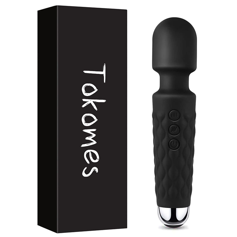 Tokomes Wand Massager, Handheld Wireless Waterproof Massager USB Rechargeable with 8 Powerful Speeds 20 Modes Vibration ,Mini Power Personal Frequency Massage for Muscle Aches & Sports Recovery Black - NewNest Australia