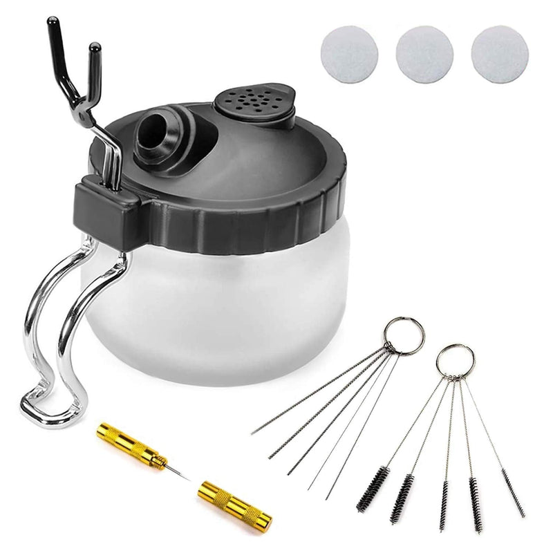 4 Set Airbrush Cleaning Kit Airbrush Cleaning Pot with Air Filter Mat and Holder,Nozzle Cleaning Needle,5pcs Brushes Set,5pcs Dredging Needles Kit - NewNest Australia