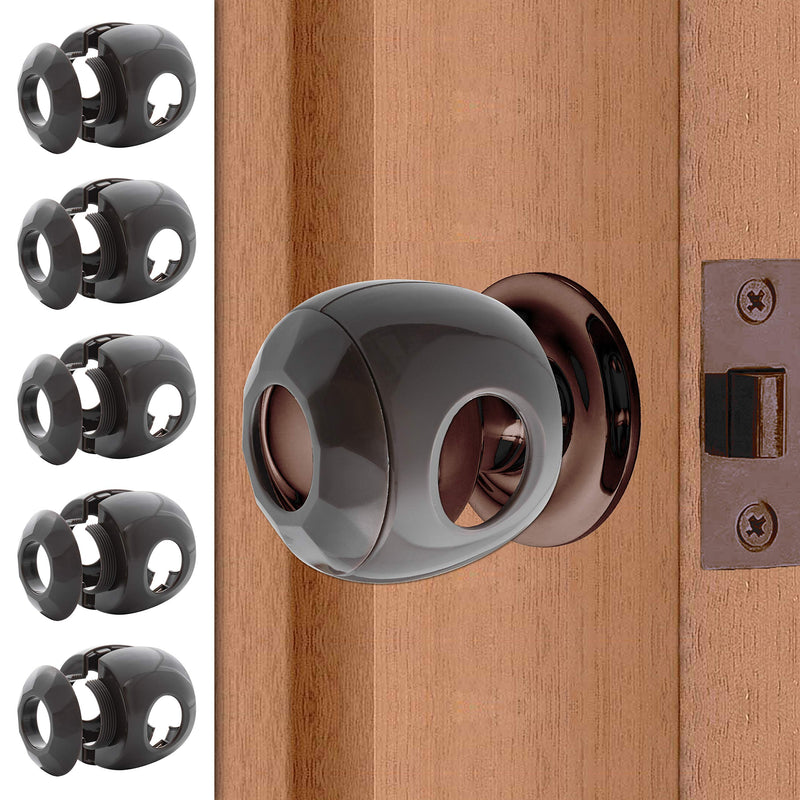 Bronze - Door knob Baby Safety Cover - 5 Pack - Deter Little Kids from Opening Doors with A Child Proof Door Handle Lock - Diddle - NewNest Australia