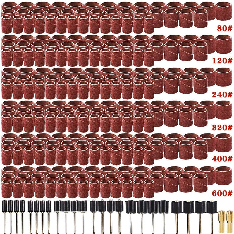 Coceca 458pcs Sanding Drums for Drum Sander,Kit with 432pcs Sanding Band Sleeves 24pcs Drum Mandrels 2pcs Self-Tightening Drill Chuc - NewNest Australia