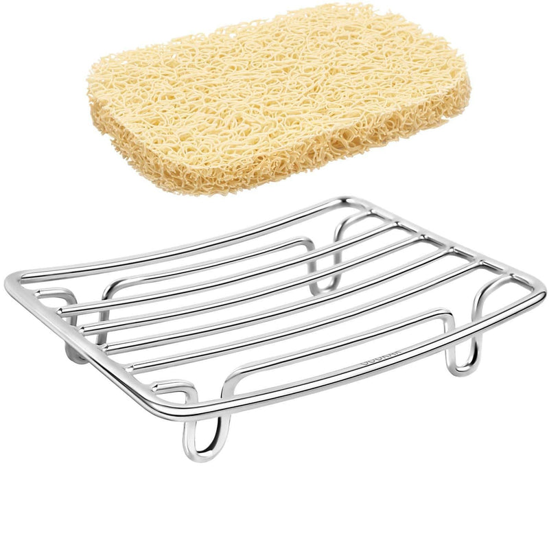 GUUKAR Stainless Steel Bar Soap Dish, Rust Proof Soap Sponge Holder, a Beige Soap Saver Lift, Self Draining Soap Dishes for Shower, Rv, Tub, Kitchen Sink and Bath Sliver - NewNest Australia