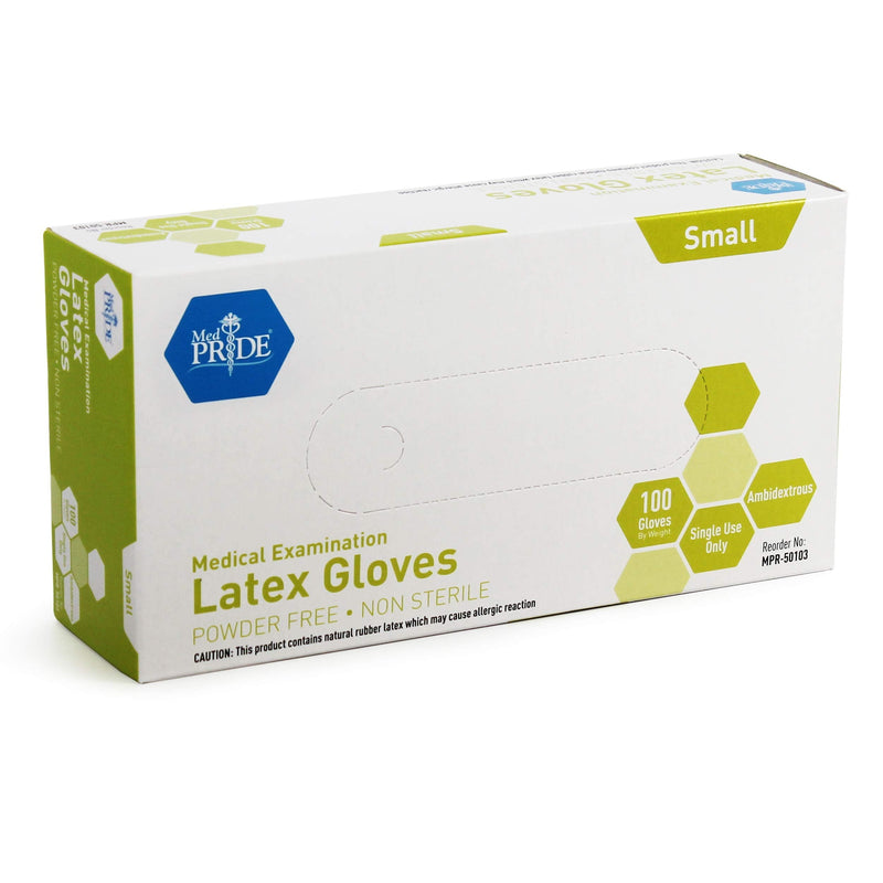 Medpride Medical Examination Latex Gloves| 5 mil Thick, Powder-Free, Non-Sterile, Heavy Duty Exam Gloves Small/100 - NewNest Australia