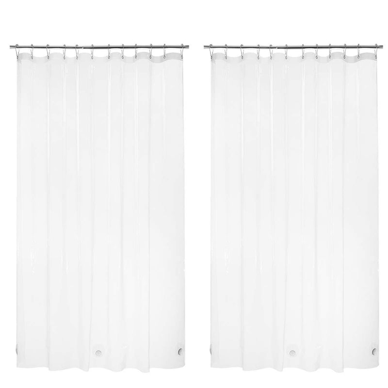 AmazerBath 2 Pack Thin Shower Curtain Liners, 72 x 72 Inches PEVA 3G Shower Curtains with Stones and 12 Grommet Holes, Waterproof Lightweight Plastic Liners- Clear 72" W x 72" H - NewNest Australia