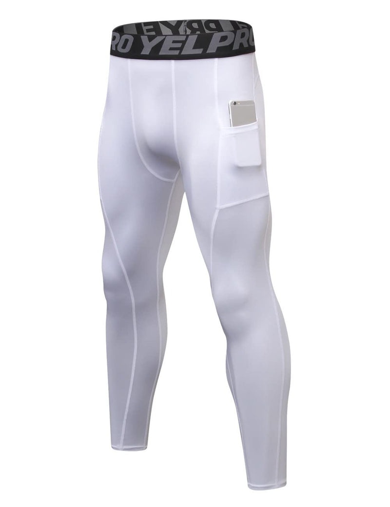 TOPTIE Compression Cool Dry Sports Tights Pants Baselayer Running Yoga Leggings Large White - NewNest Australia