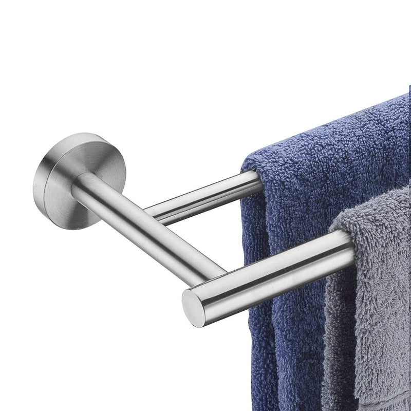 Hoooh Bathroom Double Towel Bar 24-Inch Stainless Steel Bath Towel Rack Holder Wall Mount Brushed Finish, A102L60-BN Brushed Steel - NewNest Australia