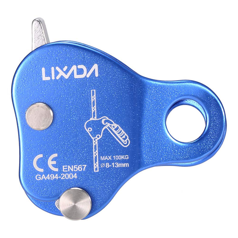 Lixada Rock Climbing Ascender Ultralight Fall Arrest Protection Belay Device Self-Locking 8-13MM Rope Grip Clamp for Outdoor Climbing and Rescue, Blue - NewNest Australia