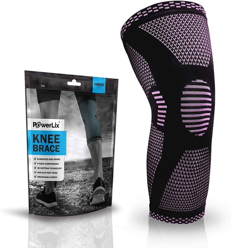 POWERLIX Knee Compression Sleeve - Best Knee Brace for Knee Pain for Men & Women – Knee Support for Running, Basketball, Weightlifting, Gym, Workout, Sports Pink Medium - NewNest Australia