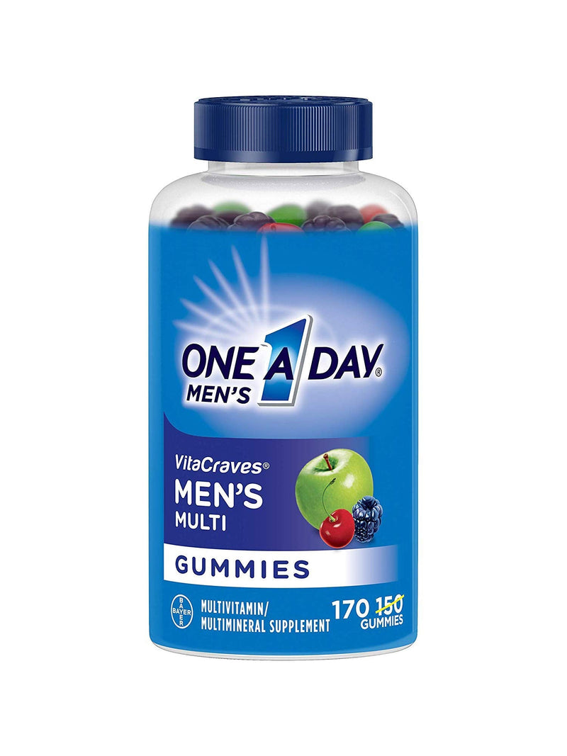 One A Day Men’s Multivitamin Gummies, Supplement with Vitamin A, Vitamin C, Vitamin D, Vitmain E, Calcium & more, 170 Count - NewNest Australia