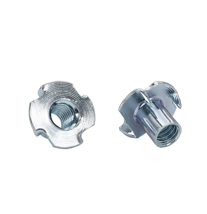 binifiMux 100pcs 1/4-20 x 5/16" Imperial 4 Pronged Tee Nuts Carbon Steel T Nuts Zinc Plated for Wood Furniture Cabinetry Rock Climbing Holds 1/4-20 100pcs - NewNest Australia