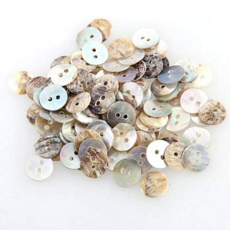 Welecom 1000 Pcs Natural Shell Buttons 10mm 2 Hole Mother of Pearl Round Shell Buttons for Cloth Sewing Craft Buttons - NewNest Australia
