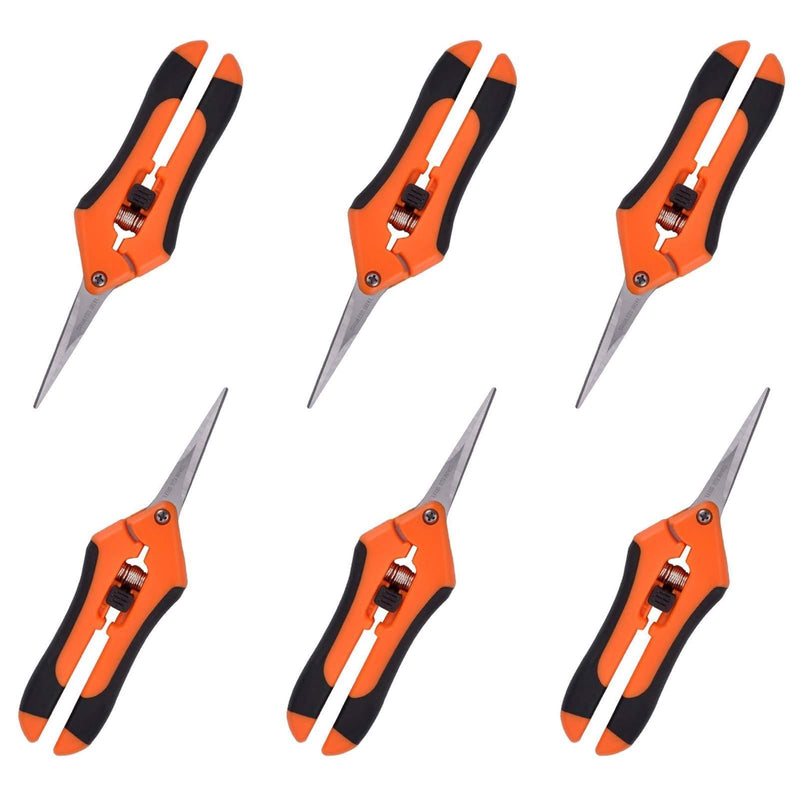 GROWNEER 6 Packs Pruning Shears Gardening Hand Pruning Snips with Straight Stainless Steel Precision Blades - NewNest Australia