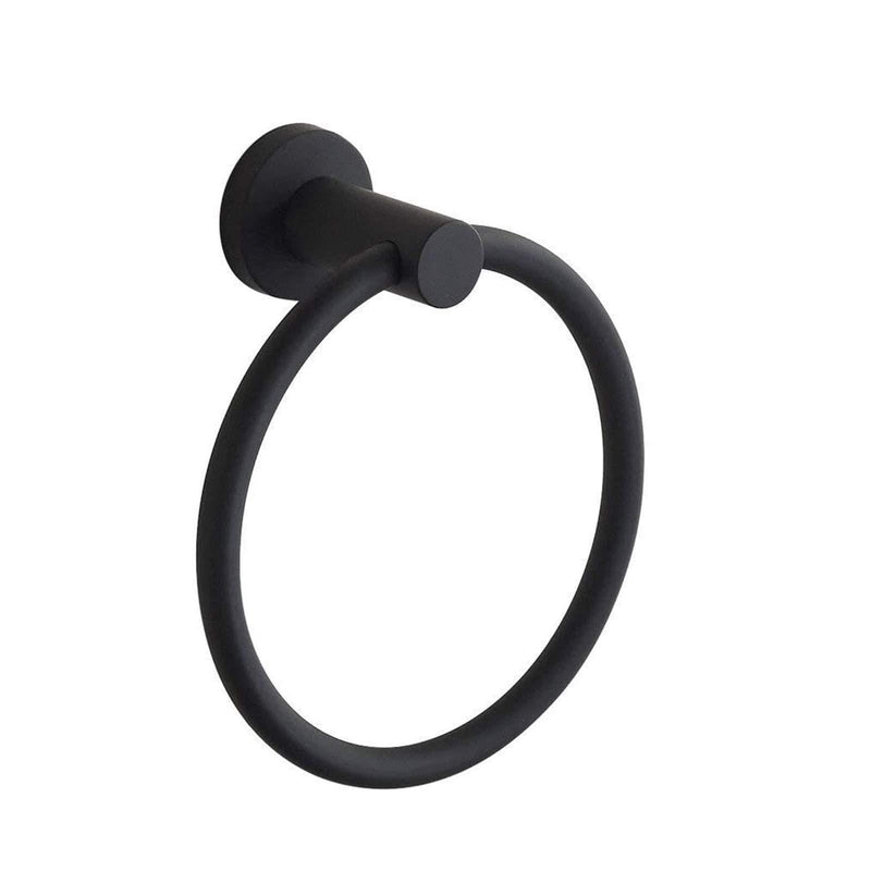 304 Stainless Steel Towel Ring Hanging Round Simple Black Towel Circular Holder Matte Black - NewNest Australia