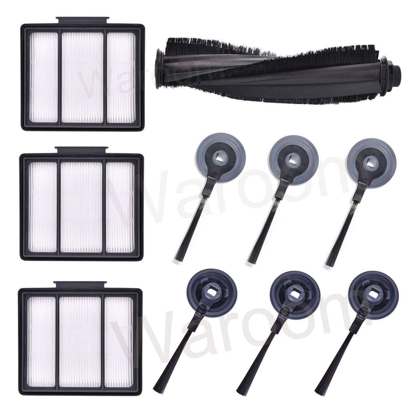 Waroom Vacuum Cleaner Replacement Brushes and Filters for Shark ION Robot RV700_N RV720_N RV750_N RV850 RV850BRN RV851WV RV850BRN/WV, Include 6 Side Brushes+ 3 Pre-Motor Filter+ 1 Main Brush 6 side brush+ 3 Hepa filter+ 1 main brush - NewNest Australia