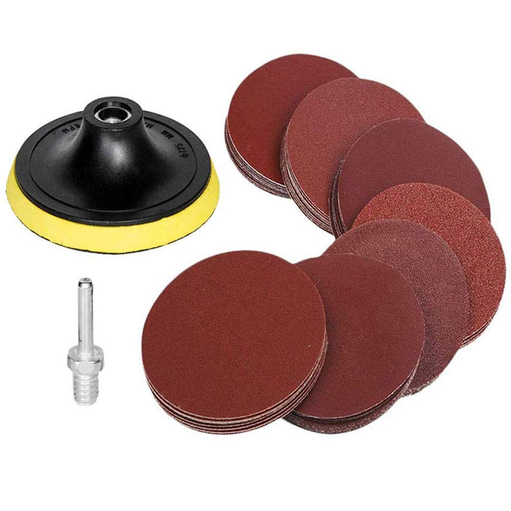 HIFROM 5-Inch/125mm Hook and Loop Backing Pad M14 Drill Adapter,70 Pack NO-Hole 60 80 100 120 180 240 320 Grit Sandpaper Replacement for Random Orbital Sander Grinder Pads 1pc Backing Pad +70pcs 60-320 Grit Sanding Discs - NewNest Australia