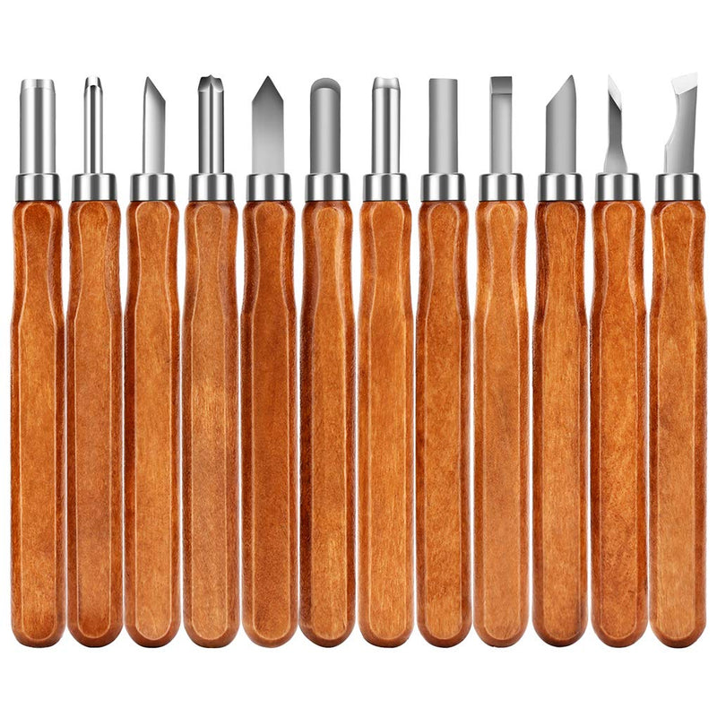 Wood Carving Tools, Adevena 12 Set SK2 Carbon Steel Sculpting Knife Kit for Beginners & Professions - NewNest Australia